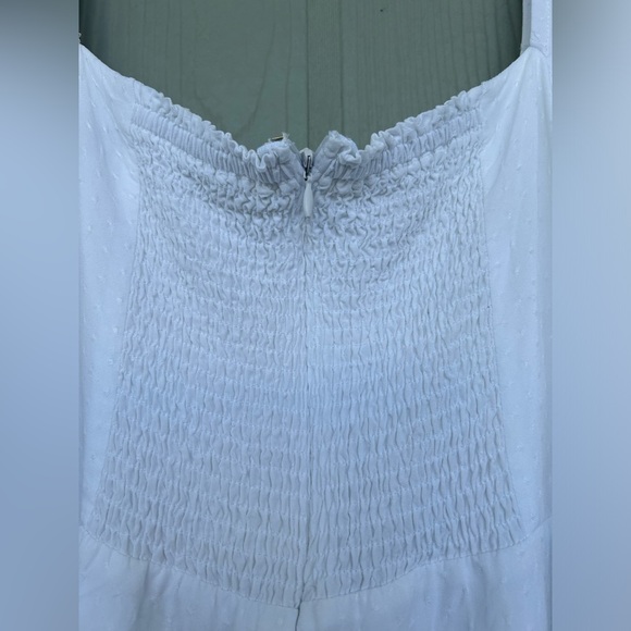 52.LULUS  Women's White Blouse Lantern Sleeve Sweetheart Neck,Ruffle Hem
Size XL - Picture 7 of 12